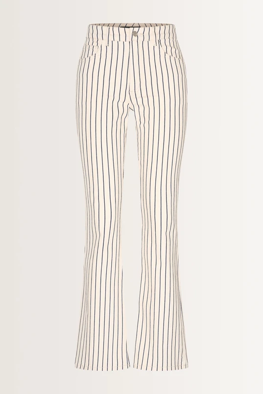 Flared jeans met krijtstreep