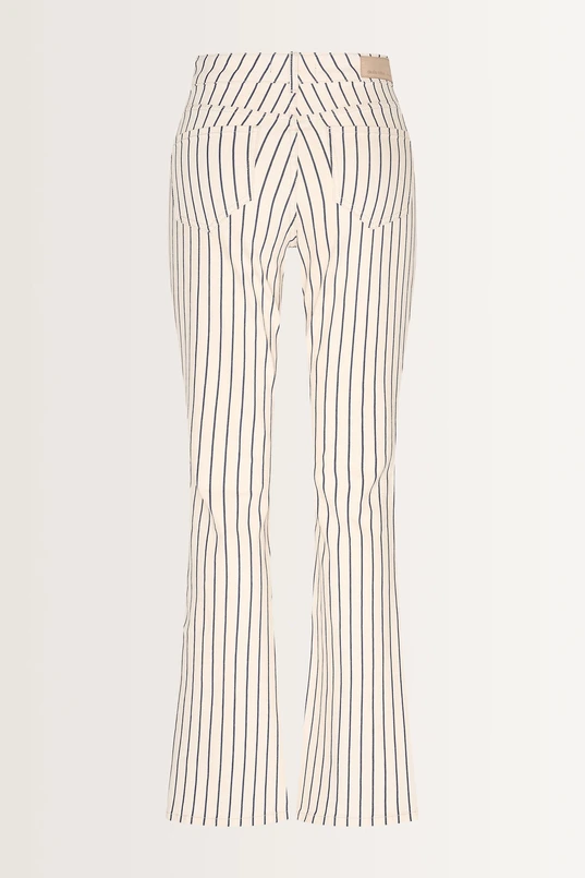 Flared jeans met krijtstreep