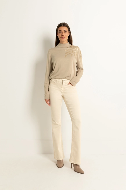 Flared low rise broek