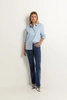 Flared low rise jeans
