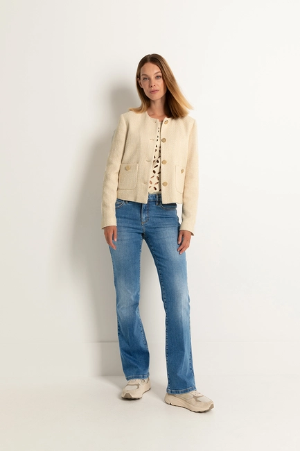 Flared low rise jeans
