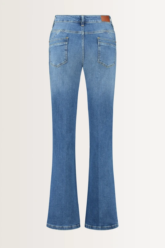 Flared low rise jeans