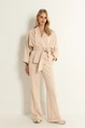 Flared pantalon in melangestof