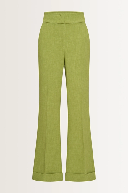 Flared pantalon in melangestof
