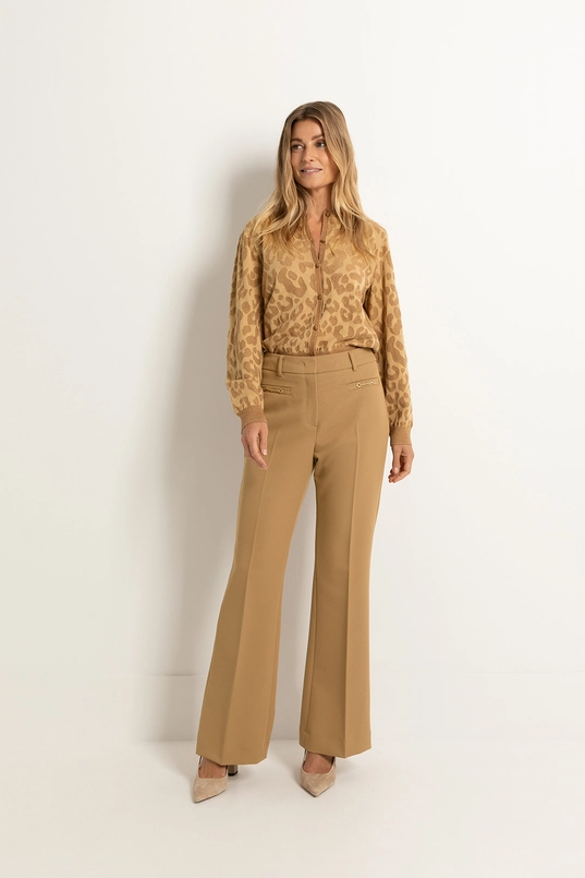 Flared pantalon twill