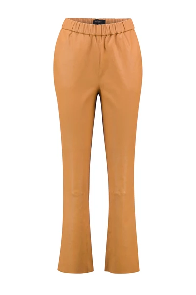 Flared pantalon van leer