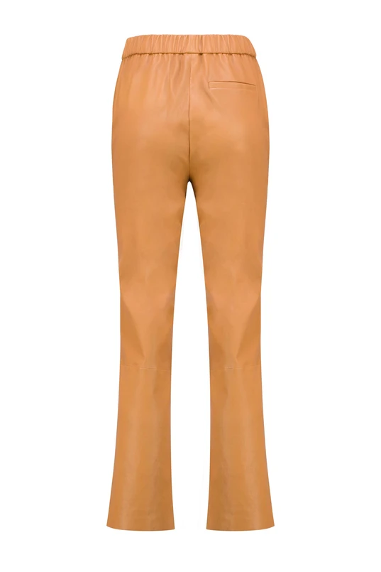 Flared pantalon van leer