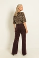 Flared ribfluwelen broek