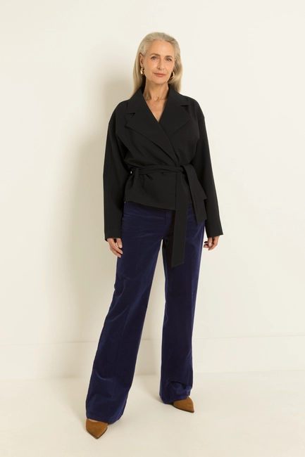 Flared ribfluwelen broek