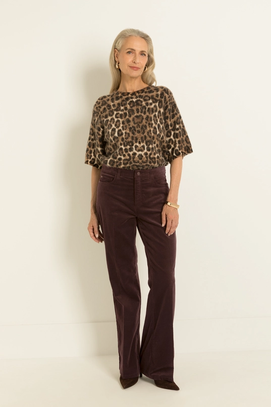 Flared ribfluwelen broek