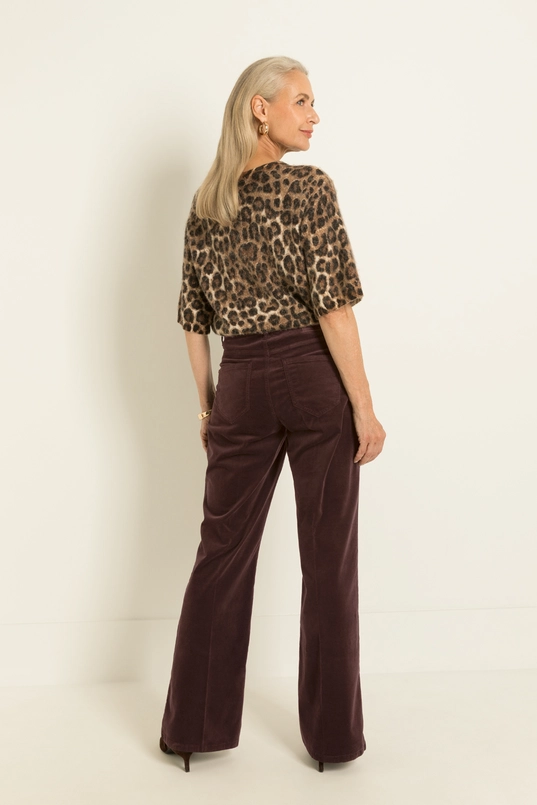 Flared ribfluwelen broek