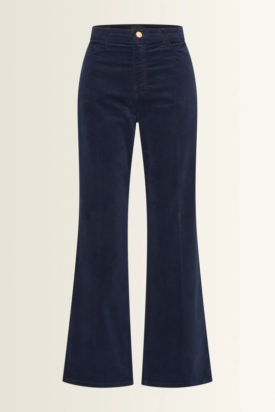 Flared ribfluwelen broek