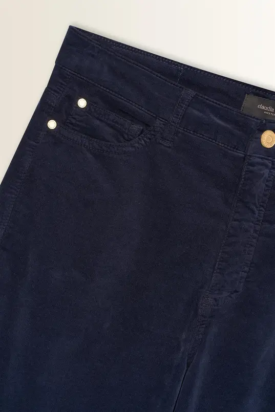 Flared ribfluwelen broek