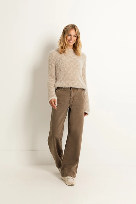 Flared velours broek