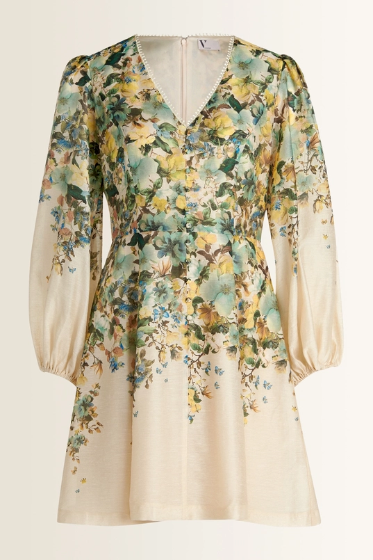 Florale jurk met pofmouwen Vera Mont