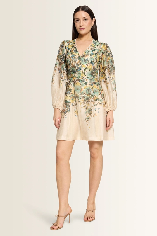 Florale jurk met pofmouwen Vera Mont