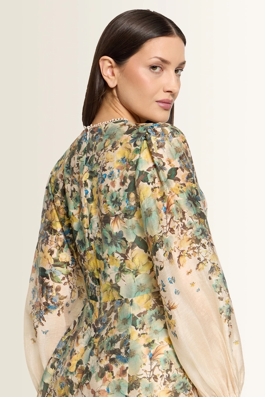 Florale jurk met pofmouwen Vera Mont