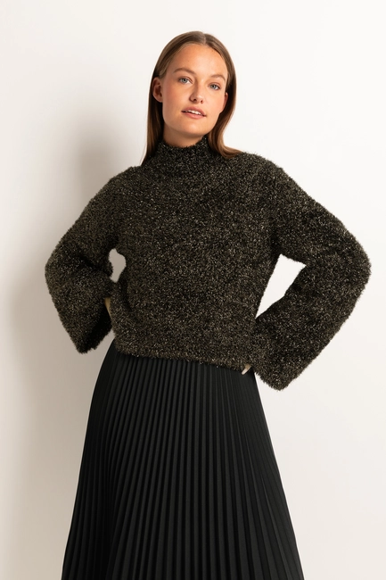 Fluffy trui met lurex