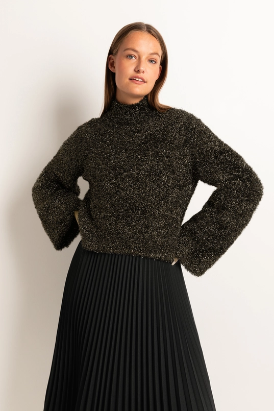 Fluffy trui met lurex