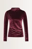 Fluwelen gedrapeerde hals top
