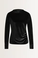 Fluwelen gedrapeerde hals top
