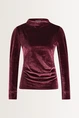 Fluwelen gedrapeerde hals top