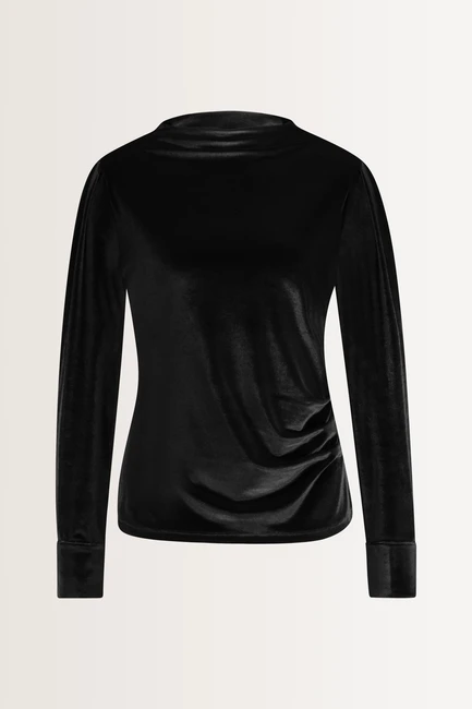 Fluwelen gedrapeerde hals top