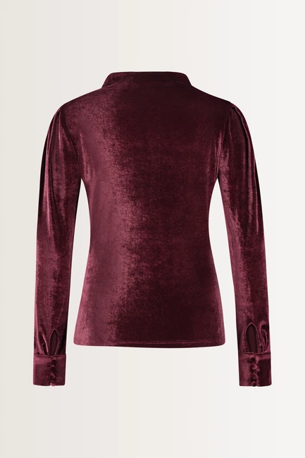 Fluwelen gedrapeerde hals top