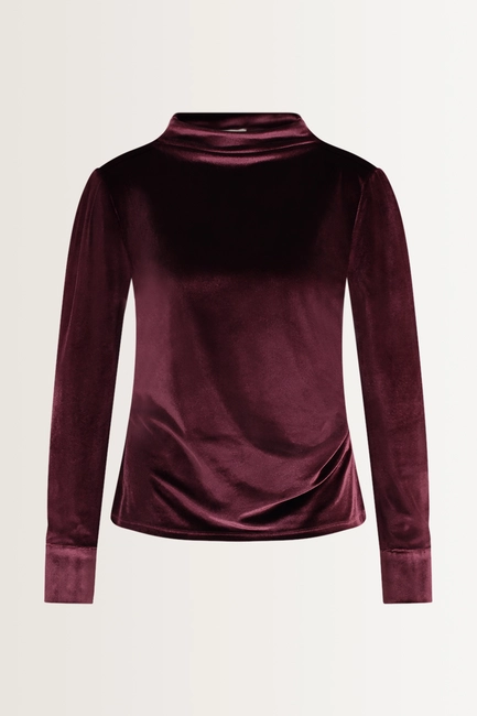 Fluwelen gedrapeerde hals top