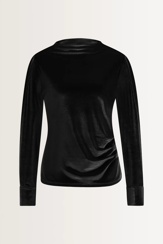 Fluwelen gedrapeerde hals top
