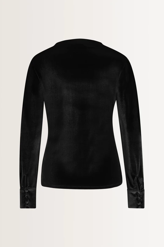 Fluwelen gedrapeerde hals top