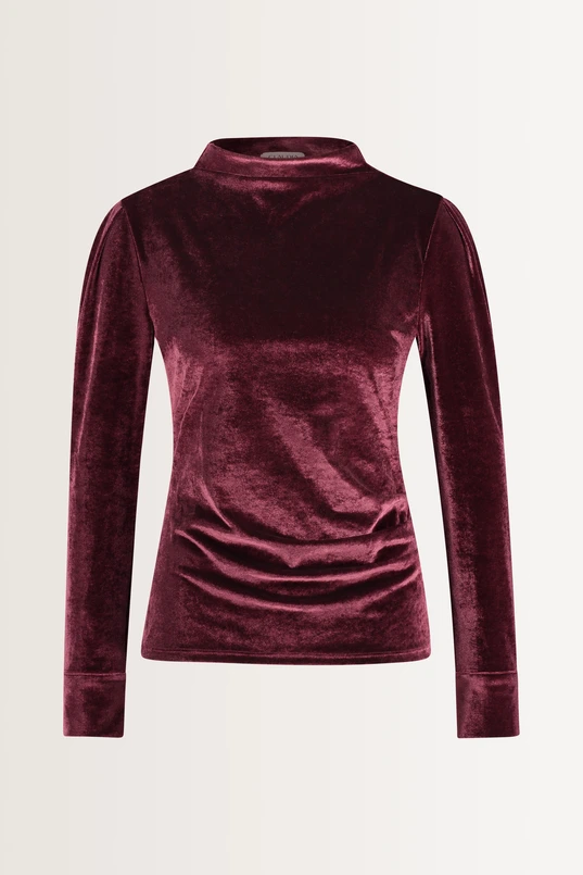 Fluwelen gedrapeerde hals top
