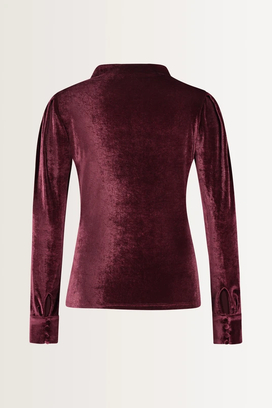 Fluwelen gedrapeerde hals top