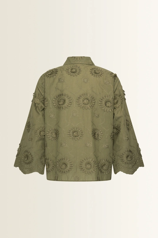 Geborduurde blouse met bloemmotief