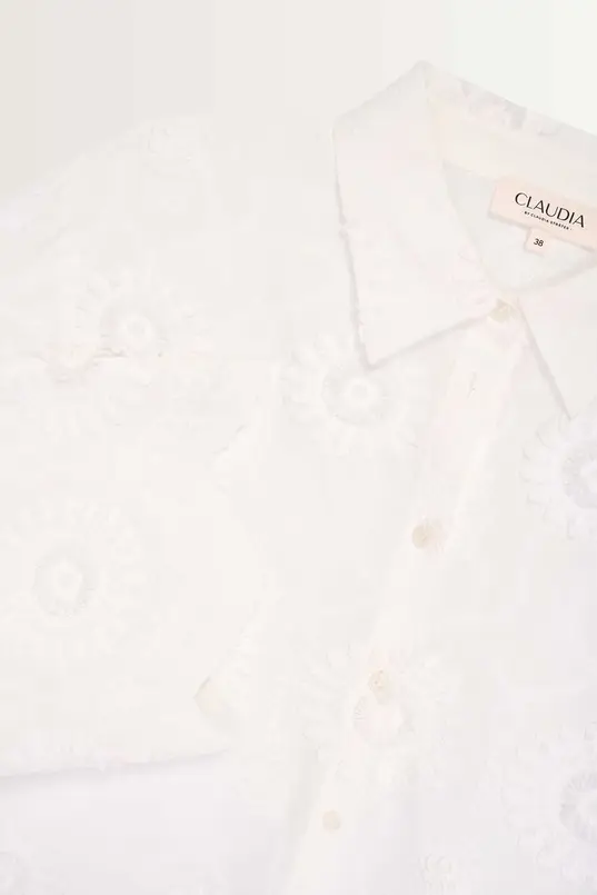 Geborduurde katoenen blouse