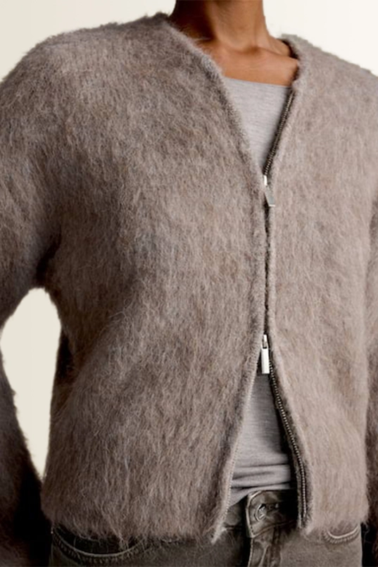 Gebreid alpaca vest met rits Tanzina Someday