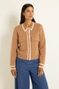 Gebreid vest met contrasterende bies