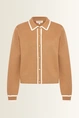 Gebreid vest met contrasterende bies