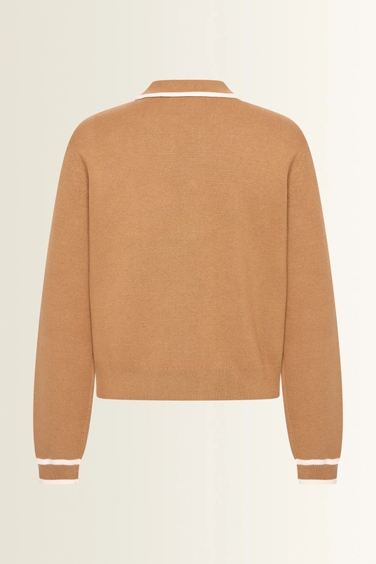 Gebreid vest met contrasterende bies