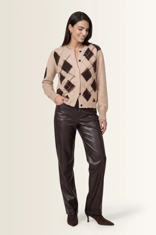 Gebreid vest met diamantpatroon Monari