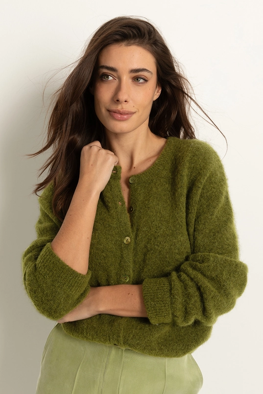 Gebreid vest van alpacawolmix
