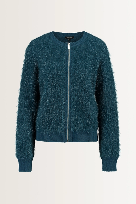 Gebreid vest van featherlook garen