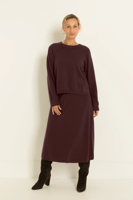 Gebreide A-lijn rok met cashmere