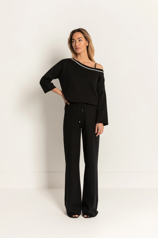 Gebreide flared pantalon