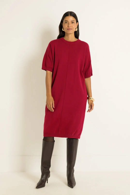 Gebreide jurk met boxy fit