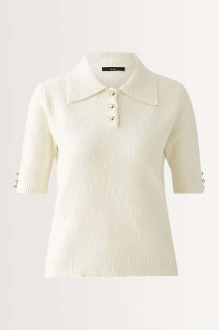Gebreide polo gouden knoopdetails OUI