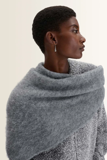 Gebreide shawl met pluizige structuur Bilanie Someday
