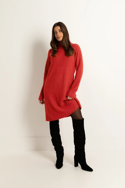 Gebreide trui-jurk met col