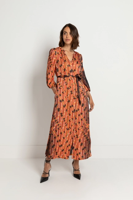 Gedessineerde maxi jurk
