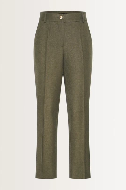 Gemêleerde pantalon met rechte pijpen
